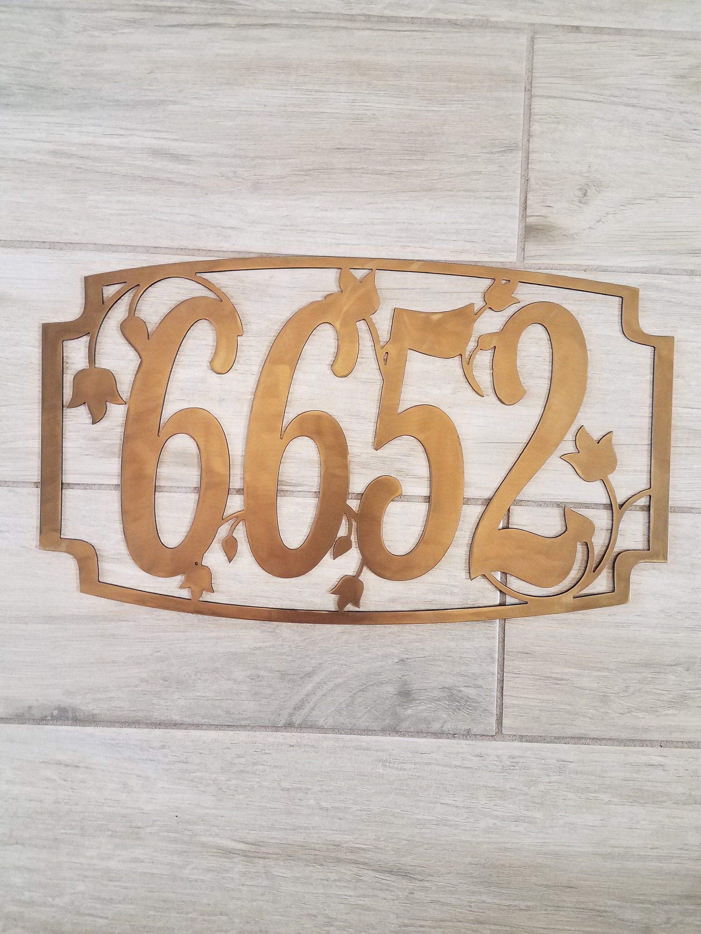 Personalized  Durable Powder Coated Address Sign House Numbers Decorative Tulips Floral