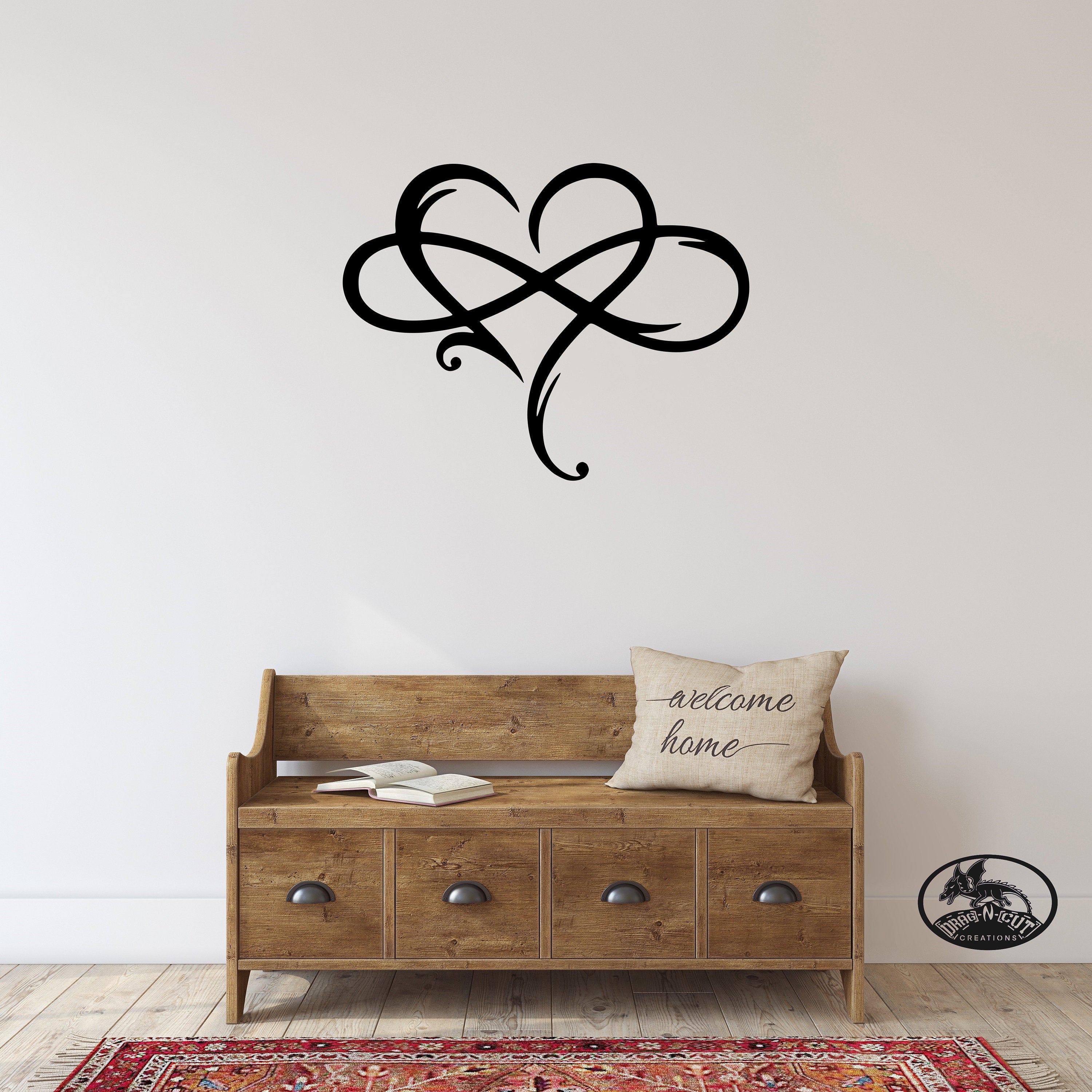 Metal Wall Art, Infinity Heart Sign, Infinity Symbol, Endless Heart Love Décor, Husband, Wife